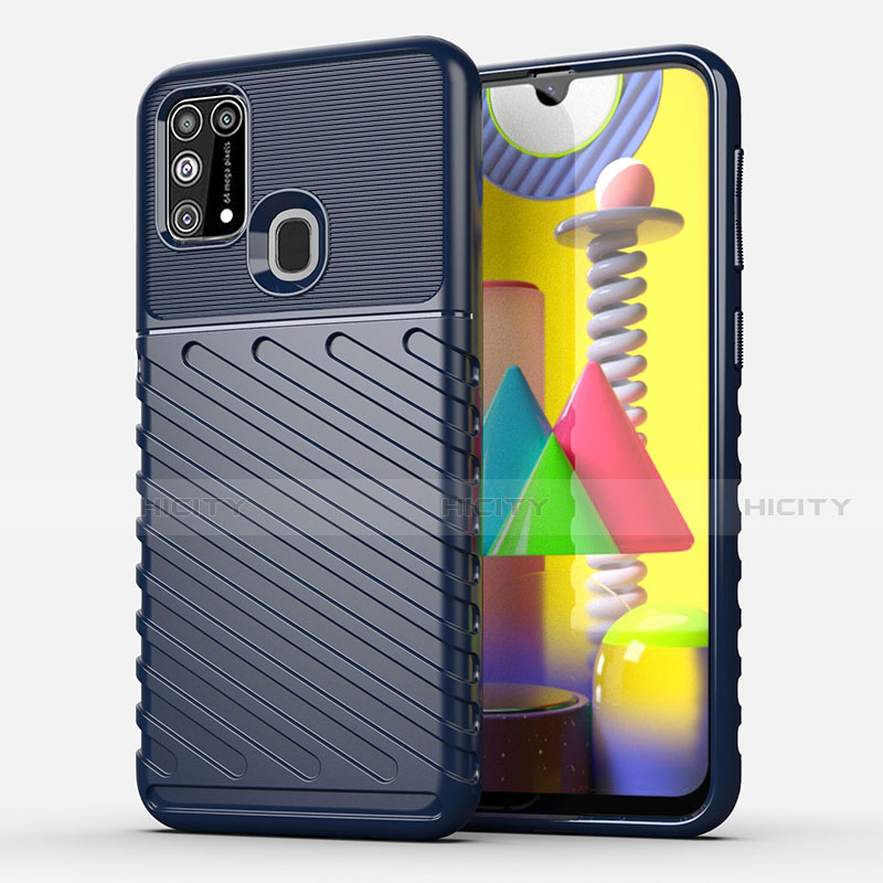 Custodia Silicone Cover Morbida Spigato per Samsung Galaxy M21s Blu