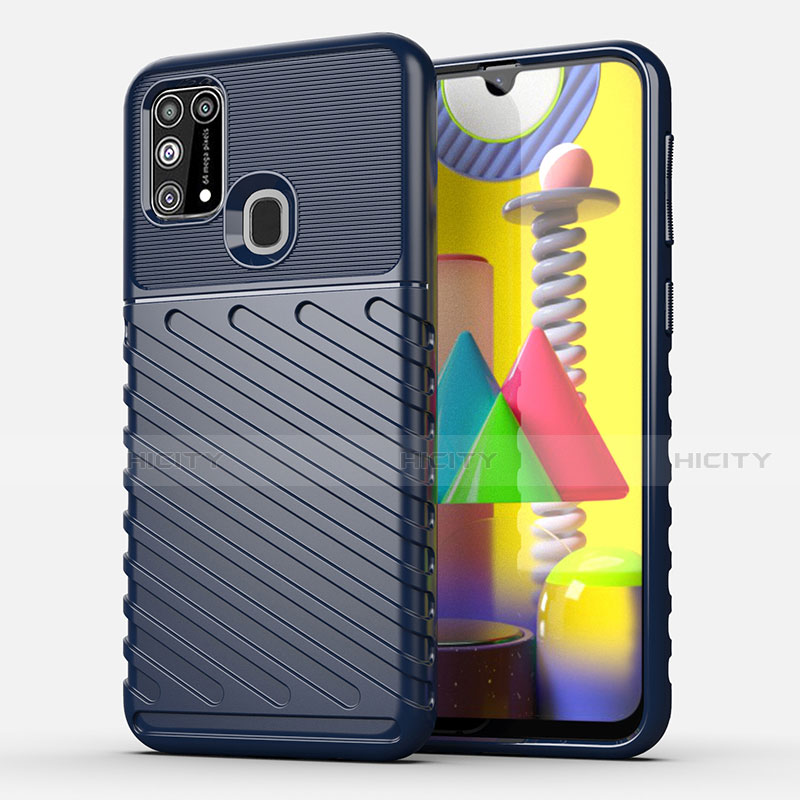 Custodia Silicone Cover Morbida Spigato per Samsung Galaxy M31 Blu