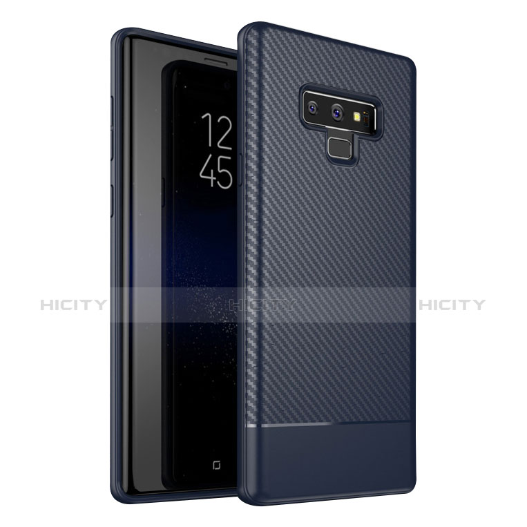 Custodia Silicone Cover Morbida Spigato per Samsung Galaxy Note 9 Blu