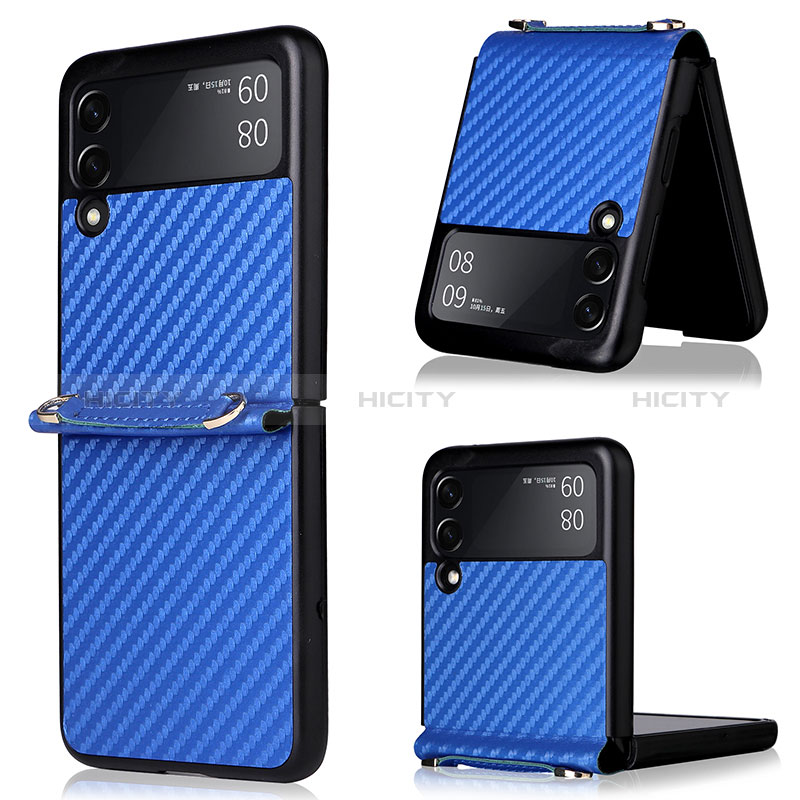 Custodia Silicone Cover Morbida Spigato per Samsung Galaxy Z Flip3 5G Blu