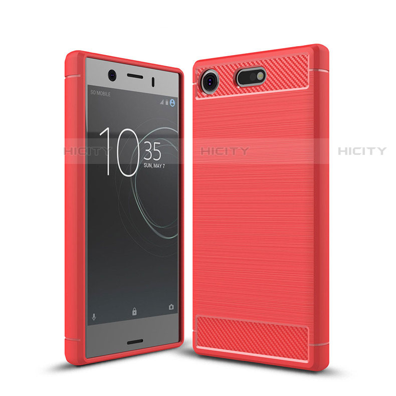 Custodia Silicone Cover Morbida Spigato per Sony Xperia XZ1 Compact Rosso