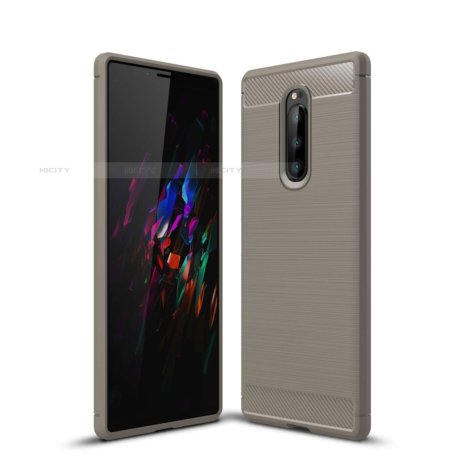 Custodia Silicone Cover Morbida Spigato per Sony Xperia XZ4 Grigio