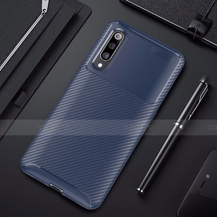 Custodia Silicone Cover Morbida Spigato per Xiaomi Mi 9 Pro Blu