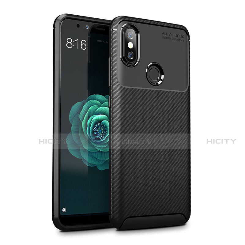 Custodia Silicone Cover Morbida Spigato per Xiaomi Redmi 6 Pro Nero