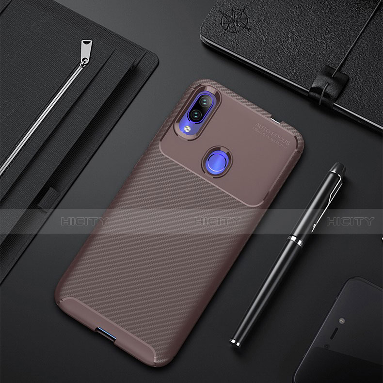 Custodia Silicone Cover Morbida Spigato per Xiaomi Redmi 7 Marrone