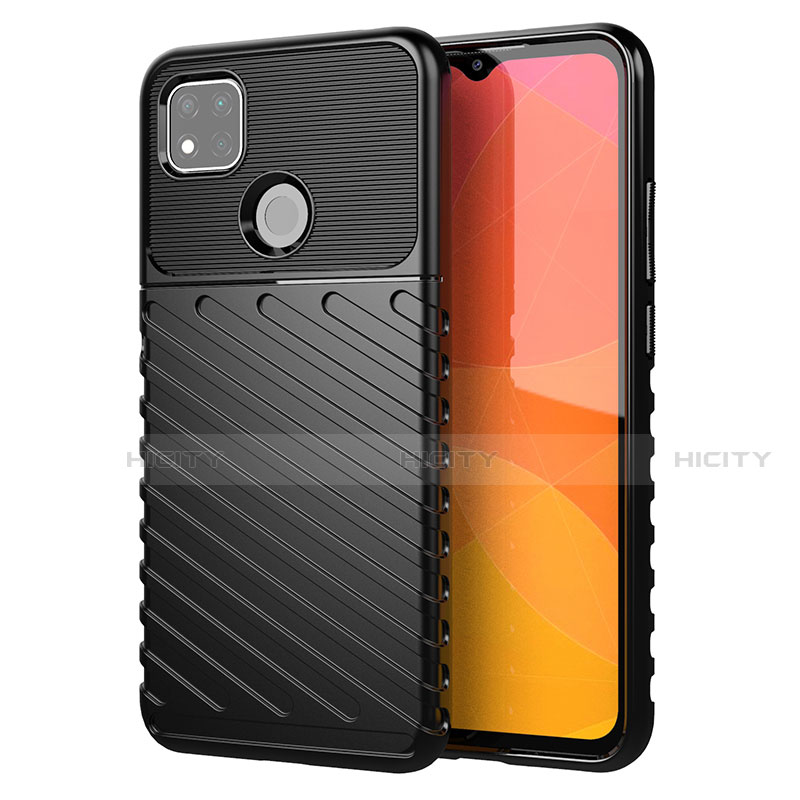 Custodia Silicone Cover Morbida Spigato per Xiaomi Redmi 9 India Nero