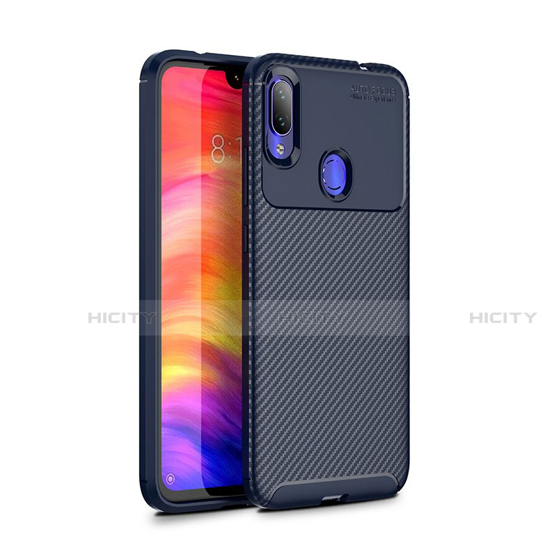 Custodia Silicone Cover Morbida Spigato per Xiaomi Redmi Note 7 Pro Blu