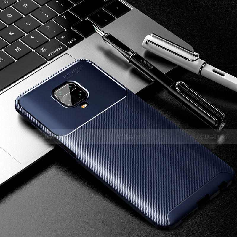 Custodia Silicone Cover Morbida Spigato per Xiaomi Redmi Note 9 Pro Max Blu