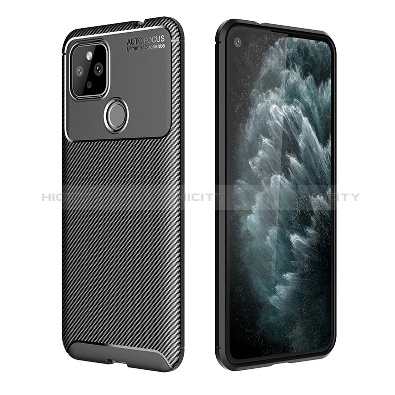 Custodia Silicone Cover Morbida Spigato QK2 per Google Pixel 5 XL 5G Nero