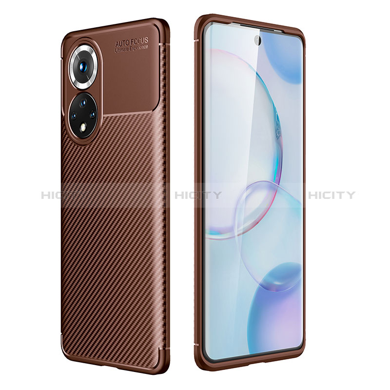 Custodia Silicone Cover Morbida Spigato S01 per Huawei Nova 9 Marrone