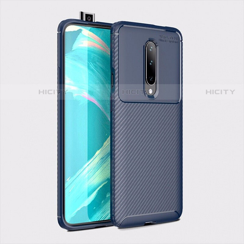 Custodia Silicone Cover Morbida Spigato S01 per OnePlus 7 Pro Blu