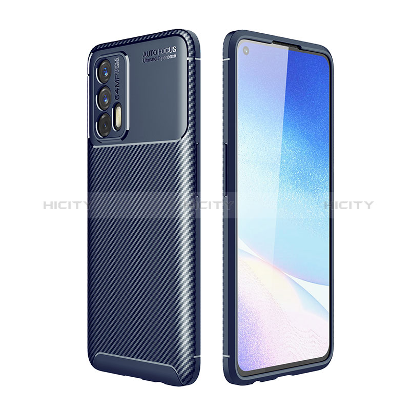 Custodia Silicone Cover Morbida Spigato S01 per Realme X7 Max 5G Blu