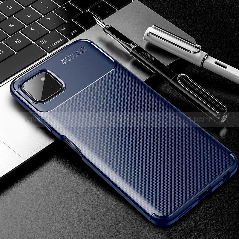 Custodia Silicone Cover Morbida Spigato S01 per Samsung Galaxy A22s 5G Blu