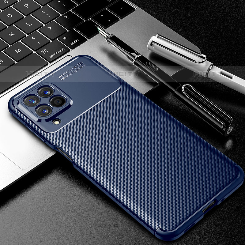 Custodia Silicone Cover Morbida Spigato S01 per Samsung Galaxy M53 5G Blu