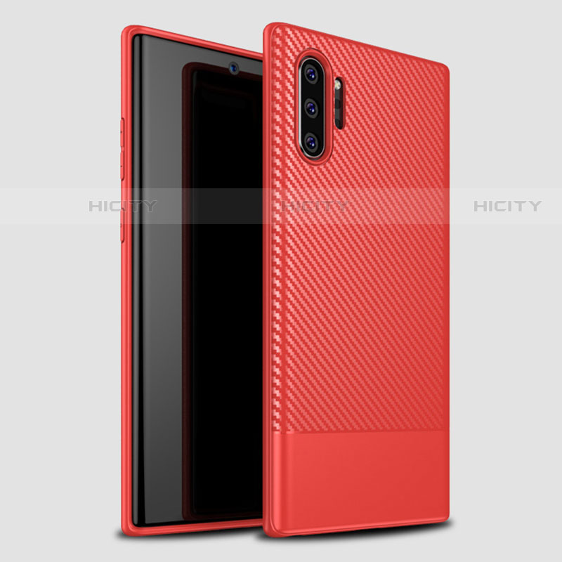 Custodia Silicone Cover Morbida Spigato S01 per Samsung Galaxy Note 10 Plus 5G Rosso