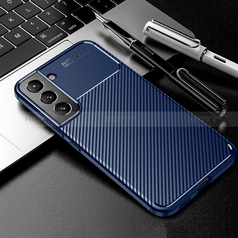 Custodia Silicone Cover Morbida Spigato S01 per Samsung Galaxy S24 Plus 5G Blu