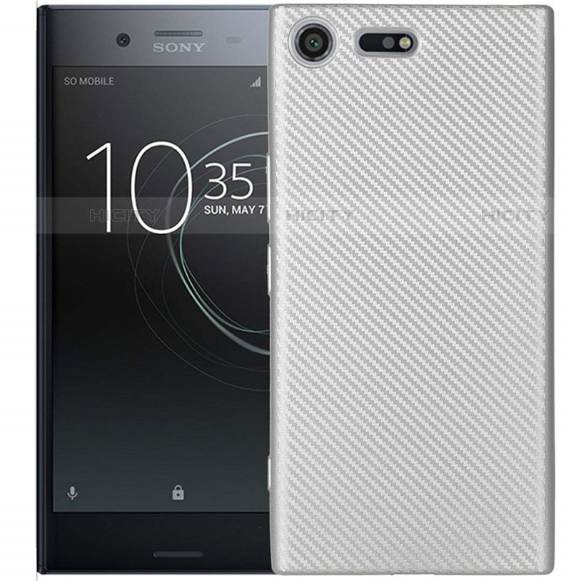 Custodia Silicone Cover Morbida Spigato S01 per Sony Xperia XZ1 Compact Argento