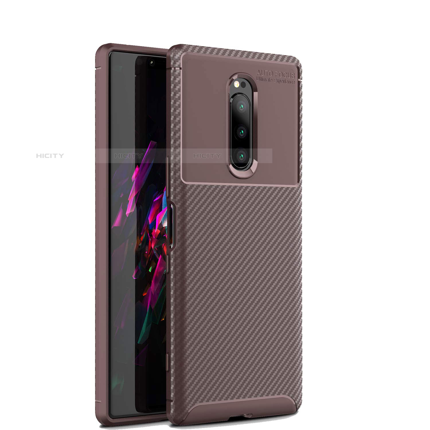 Custodia Silicone Cover Morbida Spigato S01 per Sony Xperia XZ4 Marrone