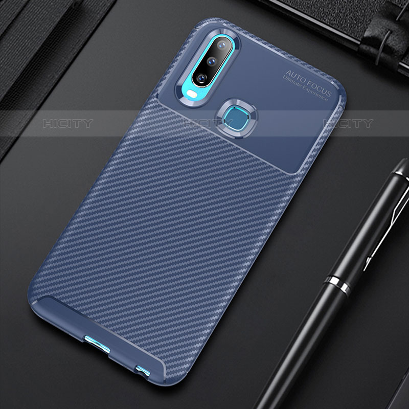 Custodia Silicone Cover Morbida Spigato S01 per Vivo Y11 Blu