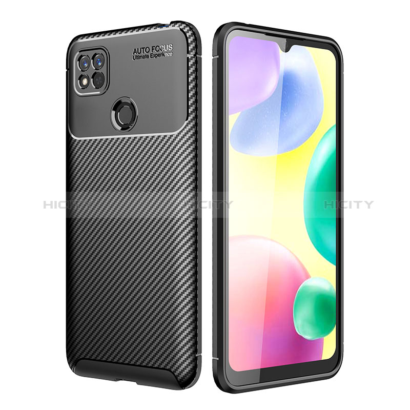 Custodia Silicone Cover Morbida Spigato S01 per Xiaomi Redmi 9 Activ Nero