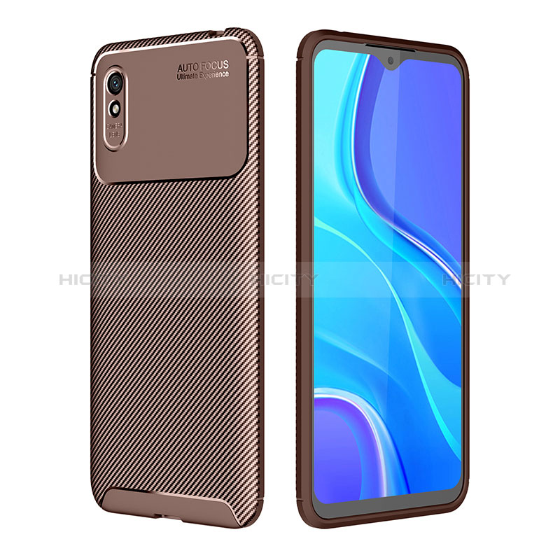 Custodia Silicone Cover Morbida Spigato S01 per Xiaomi Redmi 9AT Marrone