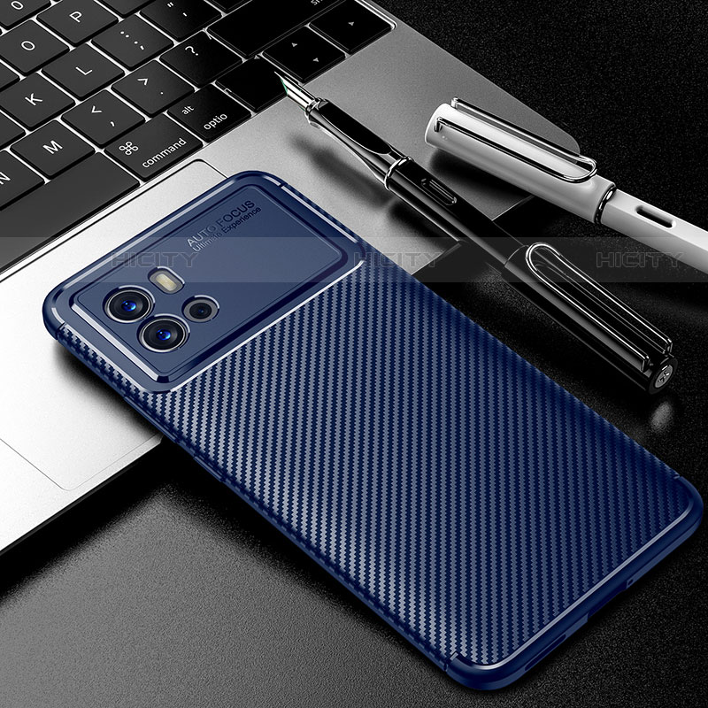 Custodia Silicone Cover Morbida Spigato S02 per Vivo iQOO 9 Pro 5G Blu