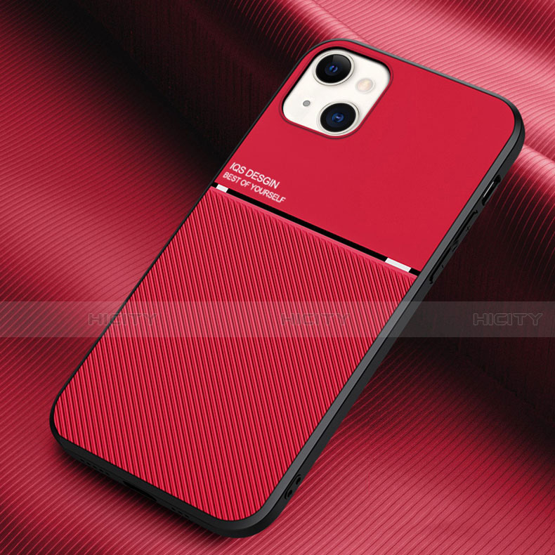 Custodia Silicone Cover Morbida Spigato S03 per Apple iPhone 14 Plus Rosso