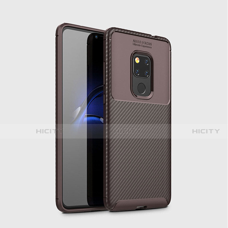 Custodia Silicone Cover Morbida Spigato S03 per Huawei Mate 20 Marrone