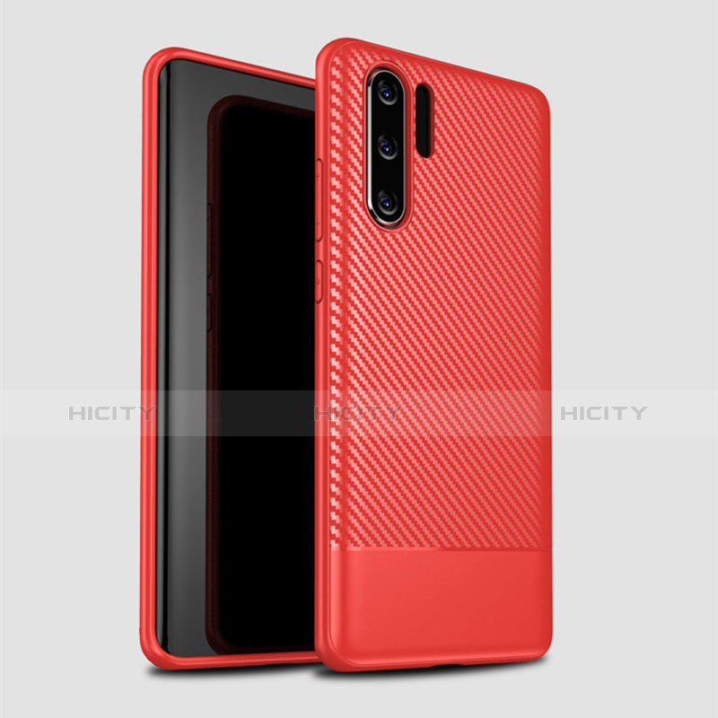 Custodia Silicone Cover Morbida Spigato S04 per Huawei P30 Pro New Edition Rosso