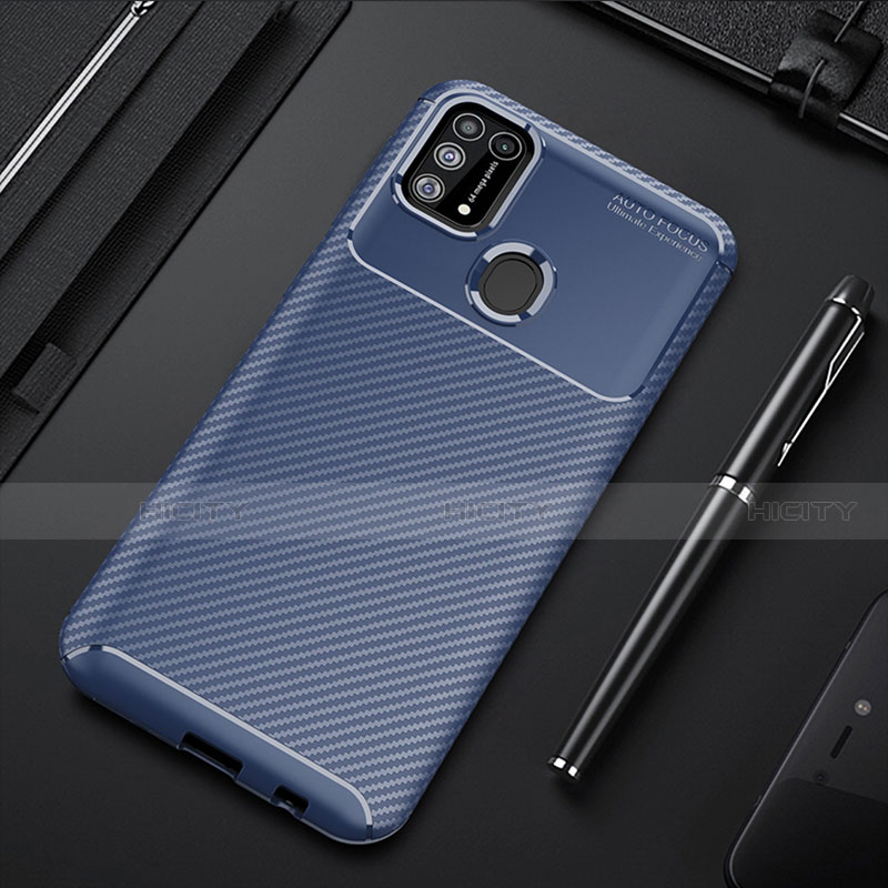 Custodia Silicone Cover Morbida Spigato T01 per Samsung Galaxy M31 Prime Edition Blu