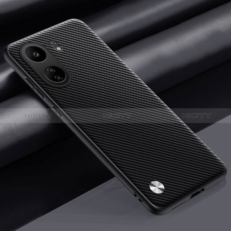 Custodia Silicone Cover Morbida Spigato T01 per Xiaomi Poco C65 Nero