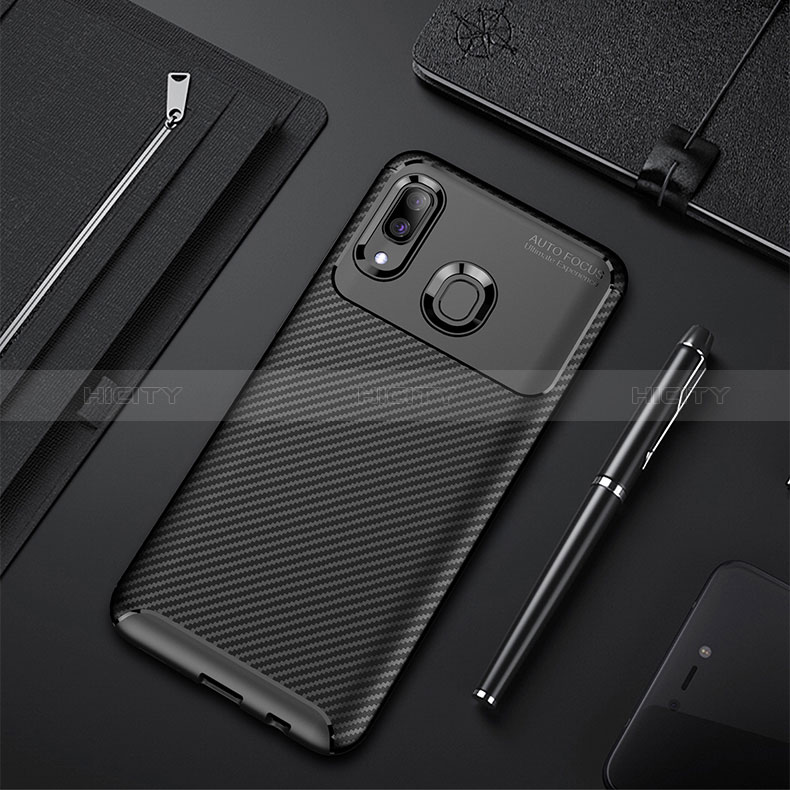 Custodia Silicone Cover Morbida Spigato WL1 per Samsung Galaxy A40 Nero