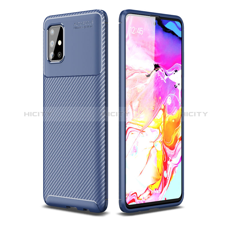 Custodia Silicone Cover Morbida Spigato WL1 per Samsung Galaxy A51 5G Blu