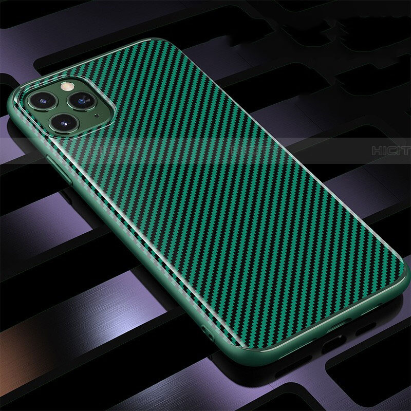 Custodia Silicone Cover Morbida Spigato Y01 per Apple iPhone 11 Pro Max Verde