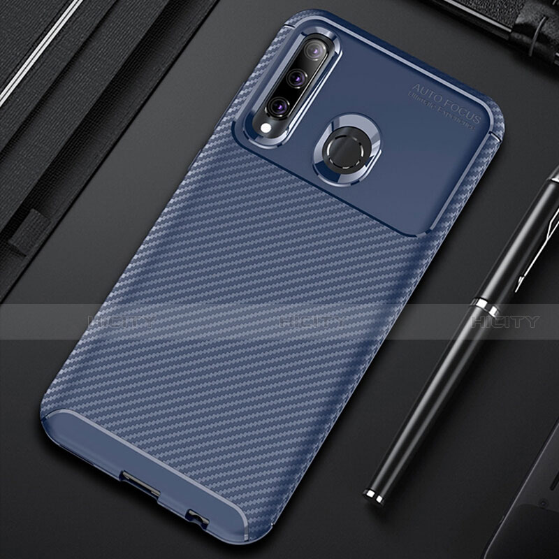 Custodia Silicone Cover Morbida Spigato Y01 per Huawei Honor 10i Blu