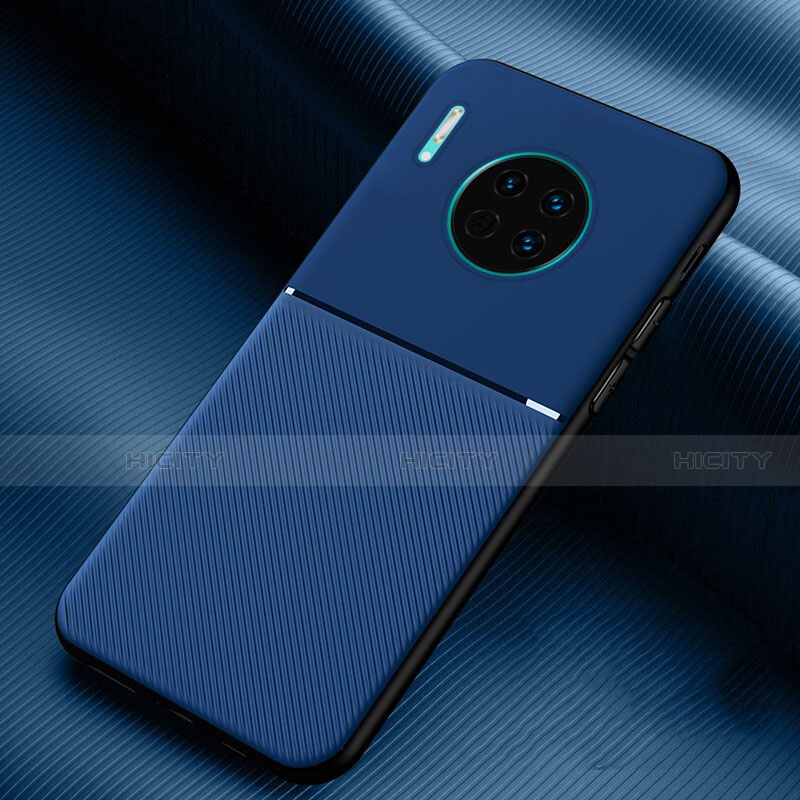 Custodia Silicone Cover Morbida Spigato Y01 per Huawei Mate 30 Pro 5G Blu