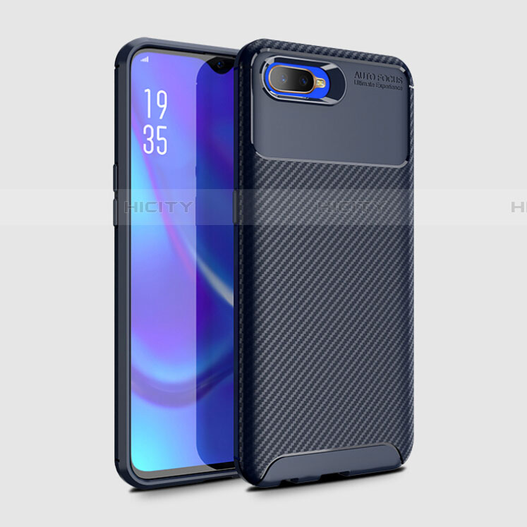 Custodia Silicone Cover Morbida Spigato Y01 per Oppo RX17 Neo Blu