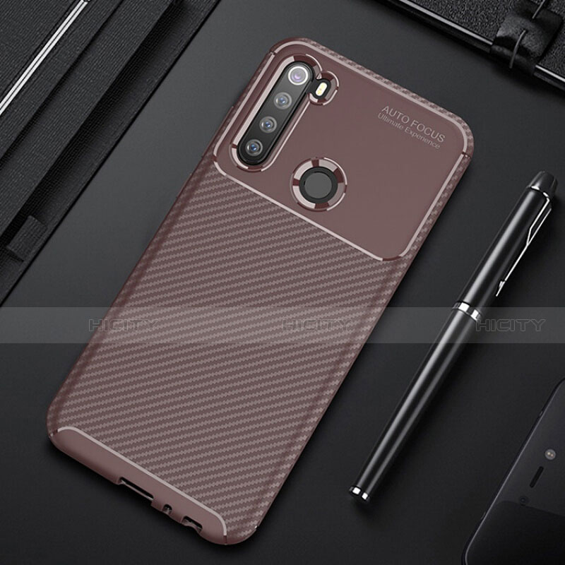 Custodia Silicone Cover Morbida Spigato Y01 per Xiaomi Redmi Note 8 (2021) Marrone