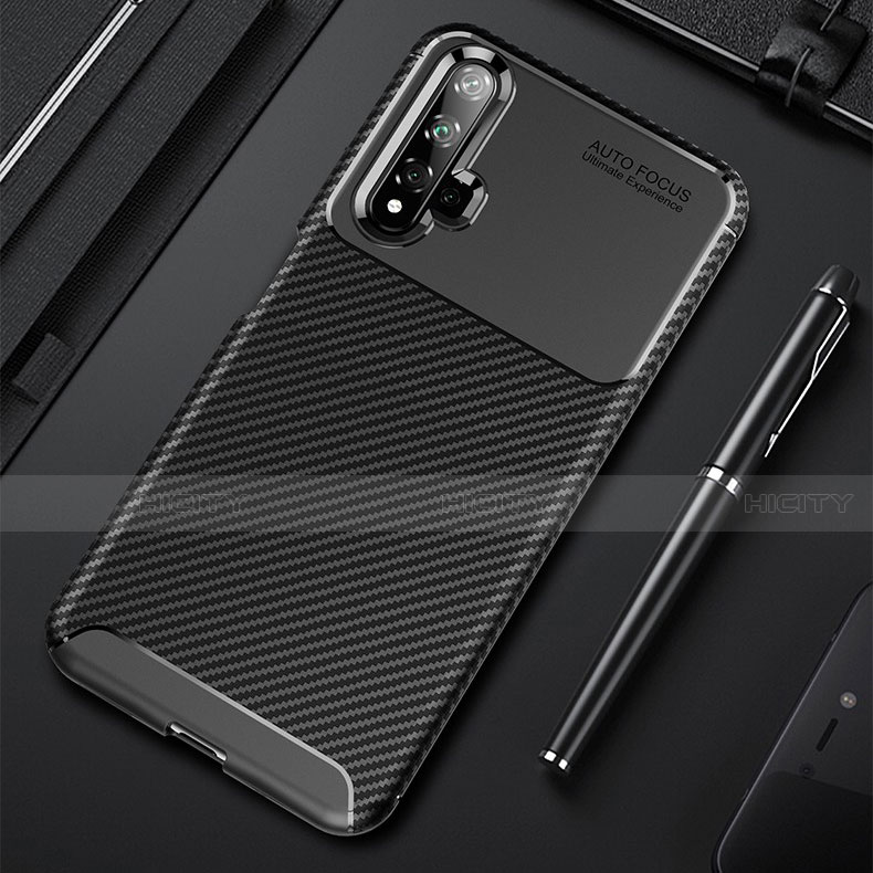 Custodia Silicone Cover Morbida Spigato Y02 per Huawei Honor 20S Nero