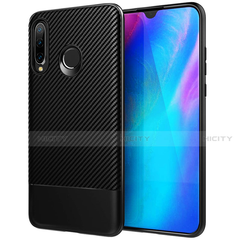 Custodia Silicone Cover Morbida Spigato Y02 per Huawei Nova 4e Nero