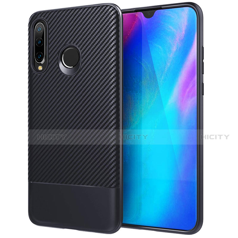 Custodia Silicone Cover Morbida Spigato Y02 per Huawei P30 Lite New Edition Blu