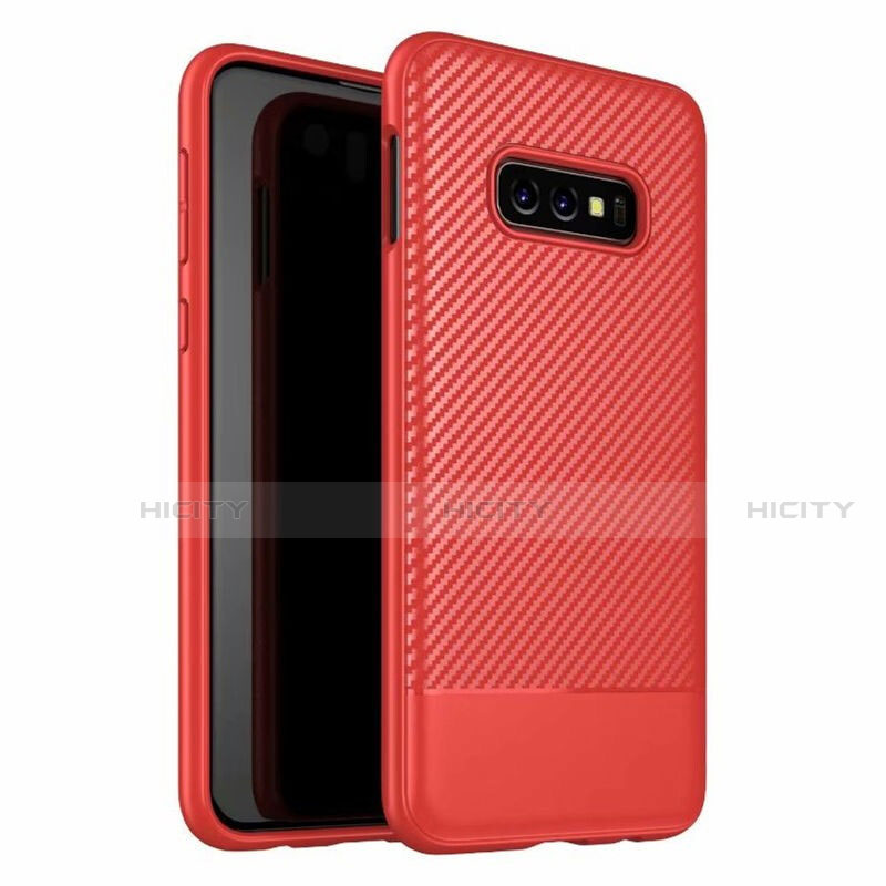 Custodia Silicone Cover Morbida Spigato Y02 per Samsung Galaxy S10e Rosso