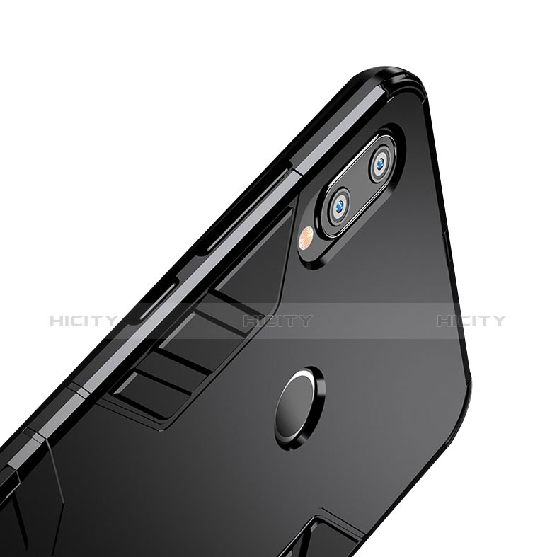 Custodia Silicone e Plastica Opaca con Supporto per Huawei Nova 3e Nero