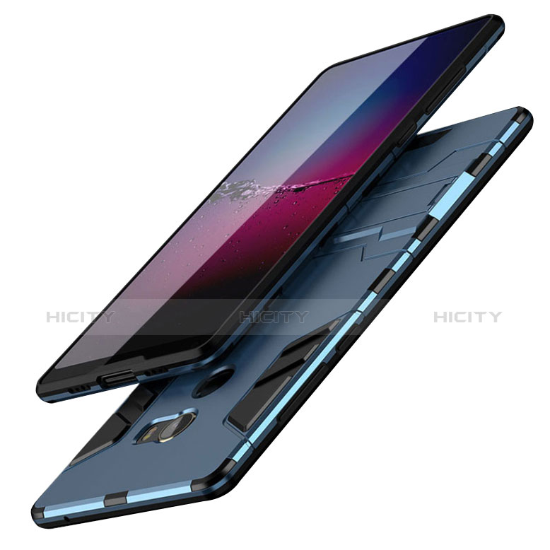 Custodia Silicone e Plastica Opaca con Supporto per Xiaomi Mi Mix Evo Blu