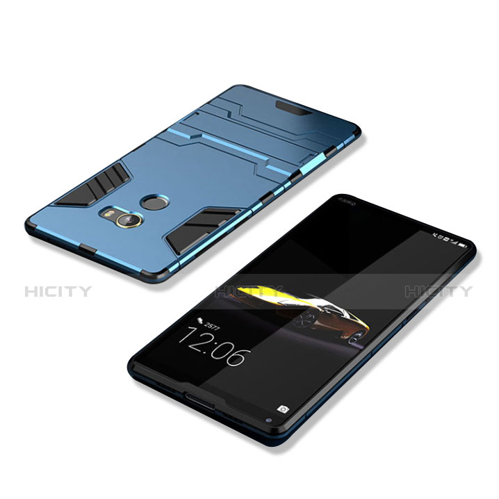 Custodia Silicone e Plastica Opaca con Supporto per Xiaomi Mi Mix Evo Blu