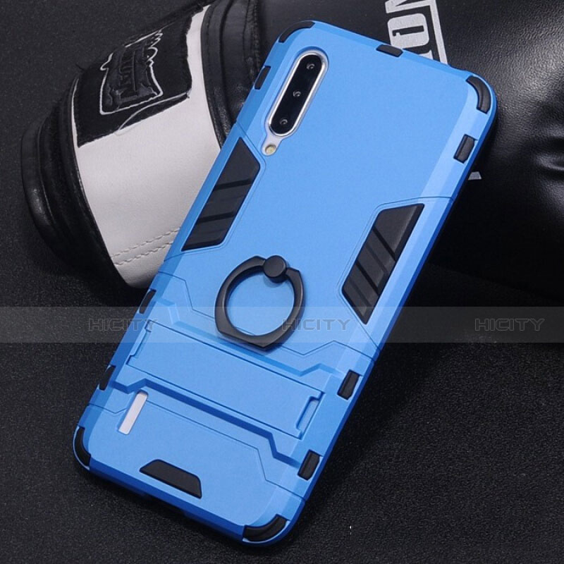 Custodia Silicone e Plastica Opaca Cover con Anello Supporto H01 per Xiaomi Mi A3