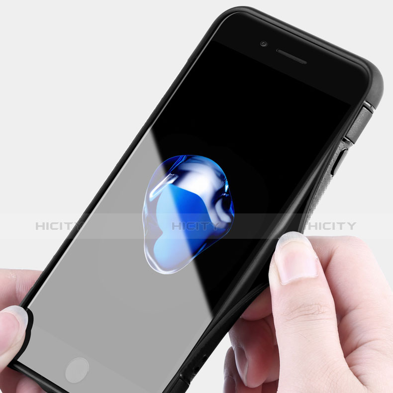 Custodia Silicone e Plastica Opaca Cover con Anello Supporto per Apple iPhone 7 Plus