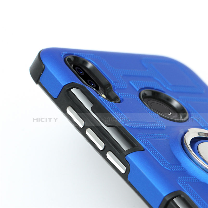 Custodia Silicone e Plastica Opaca Cover con Anello Supporto S01 per Huawei P20 Lite