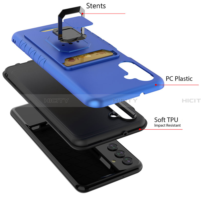 Custodia Silicone e Plastica Opaca Cover con Magnetico Anello Supporto J01S per Samsung Galaxy A13 5G