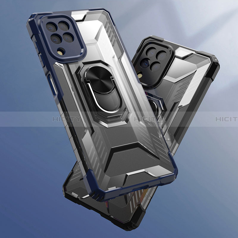 Custodia Silicone e Plastica Opaca Cover con Magnetico Anello Supporto J01S per Samsung Galaxy A22 4G